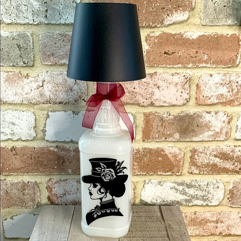 Hand Crafted Victorian spirit bottle, touch lantern
